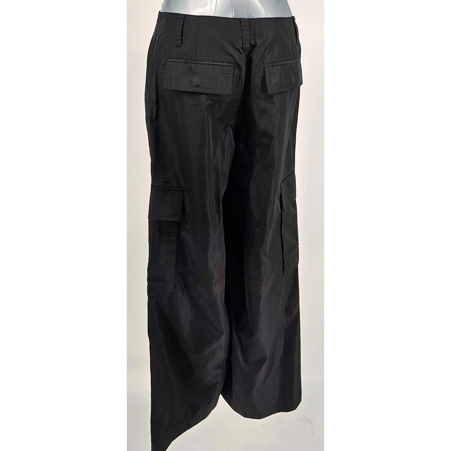Michael Kors Sleek Black Women's Cargo Parachute Jeans - Utility Meets Style!/2