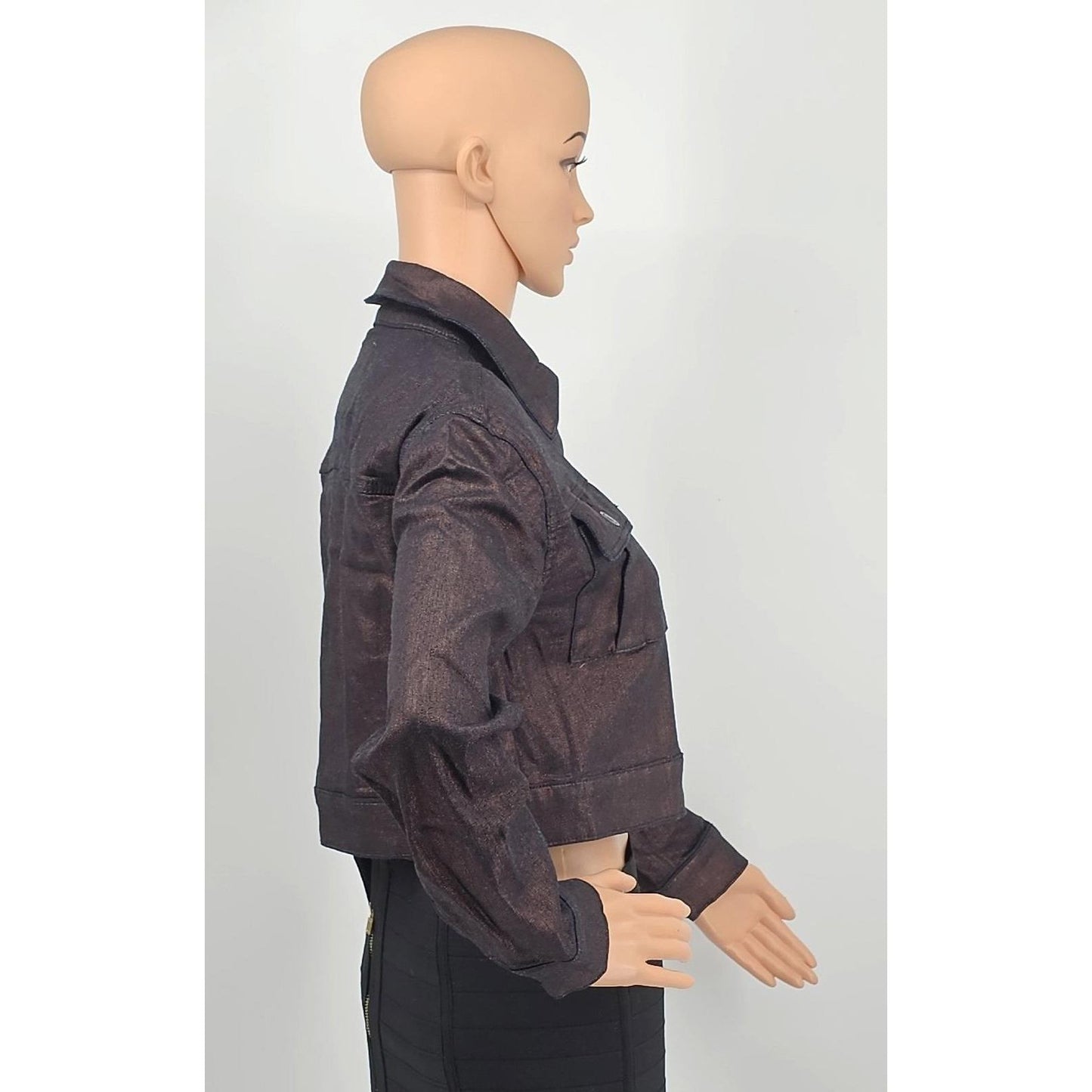 Juicy Couture Cropped Shiny Bronze Denim Jacket - Because Basic is Boring/S