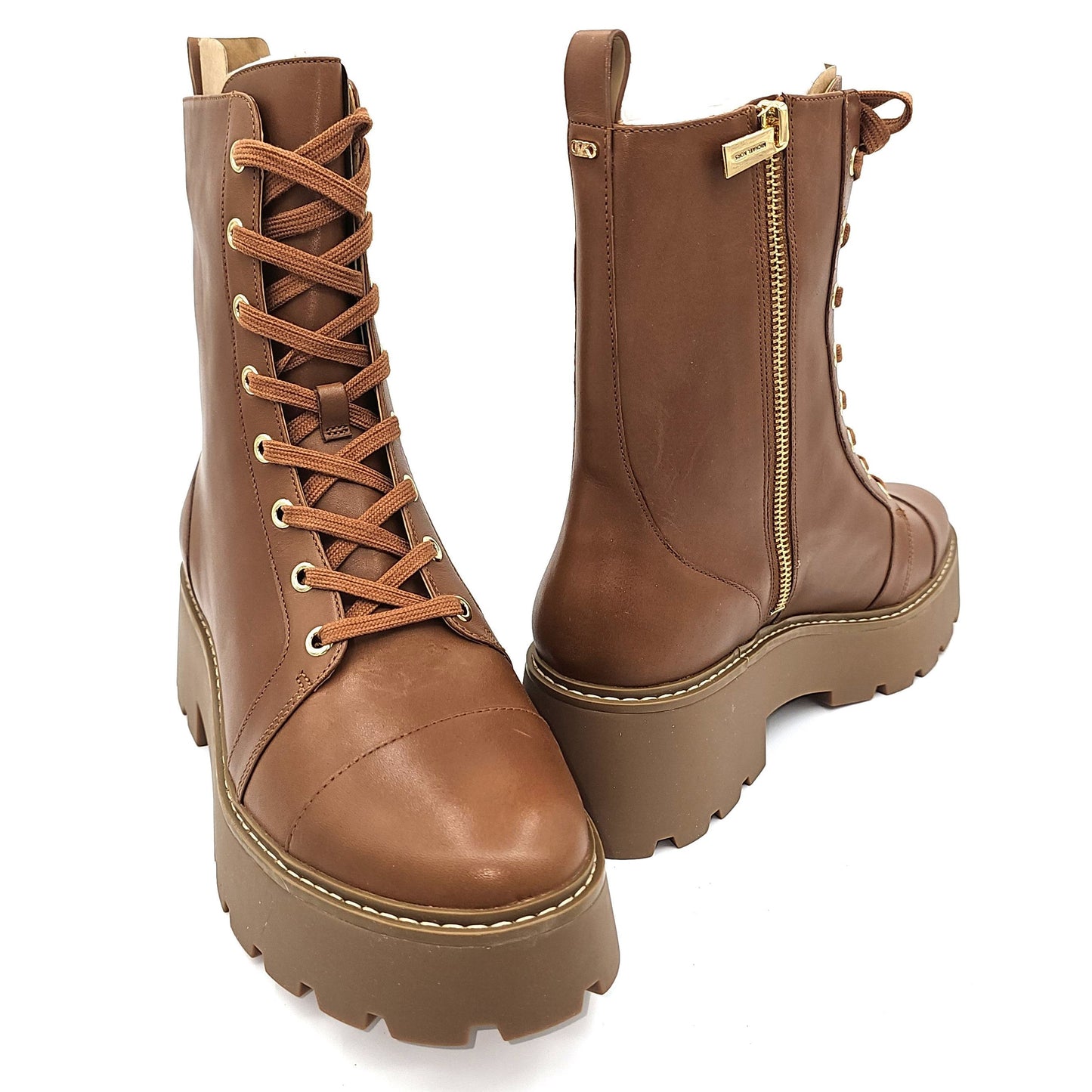 Michael Kors Chunky Combat Boots with a Side Zip Swagger