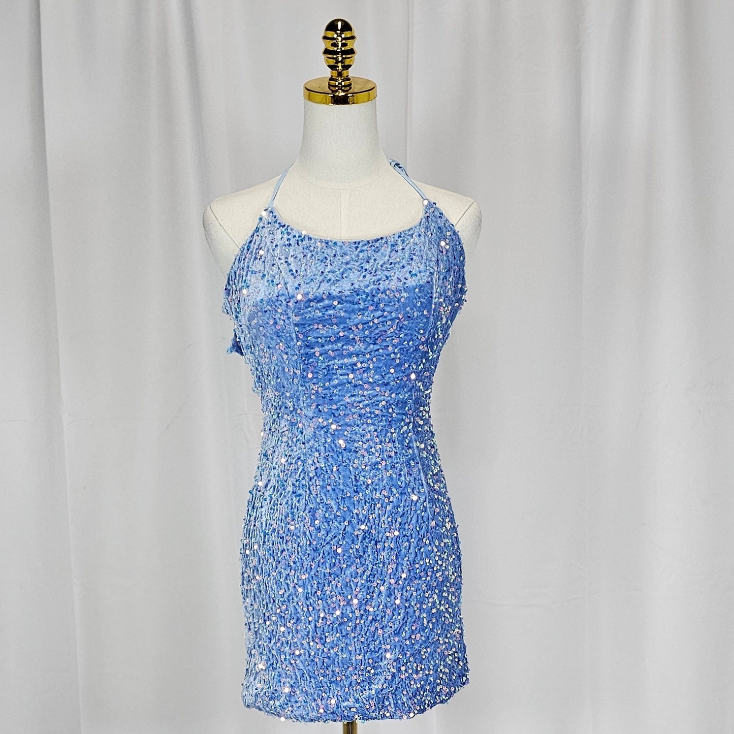 Sparkle & Shine: The Dizzying Blue Sequin Mini Dress