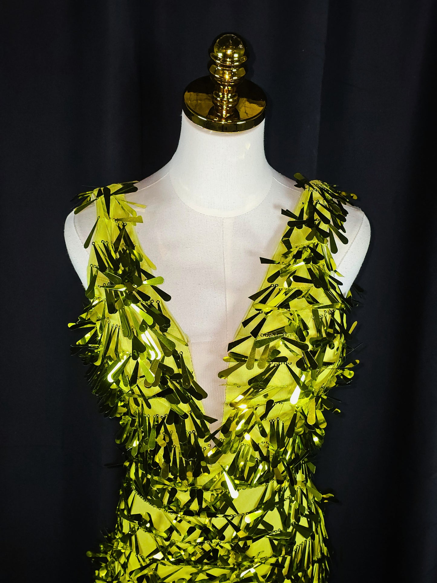 Disco Inferno Glamour Gown: Shine Bright Like a Neon Light