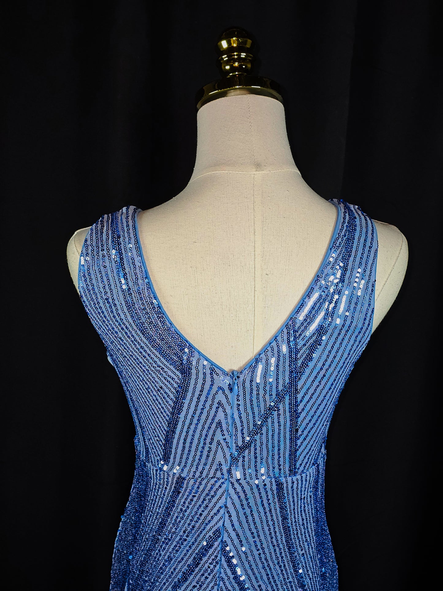 Sparkling Blue Diamond Diva Evening Gown