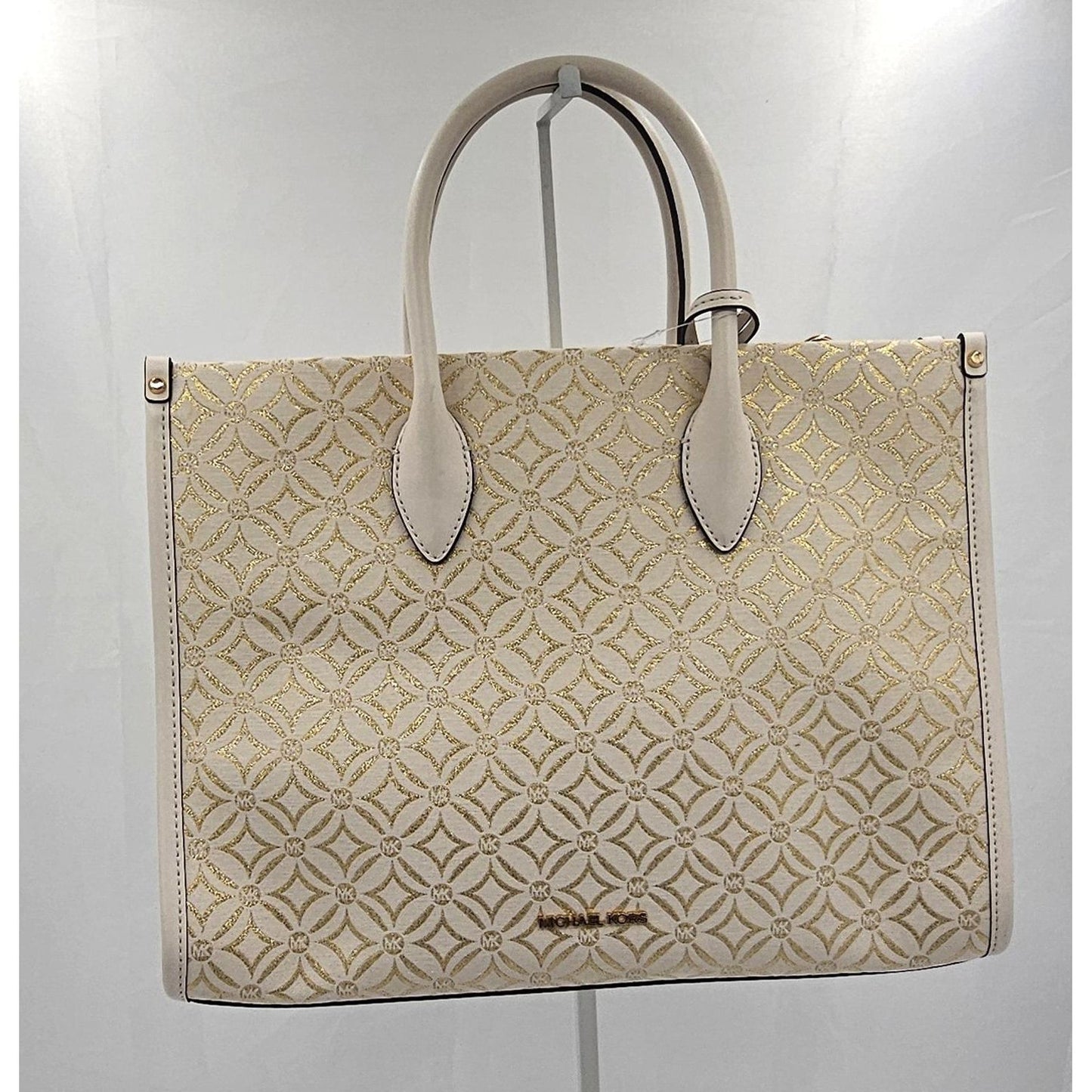 Michael Kors Beige & Gold Patterned Tote Bag - Carry Your Style Like a Boss