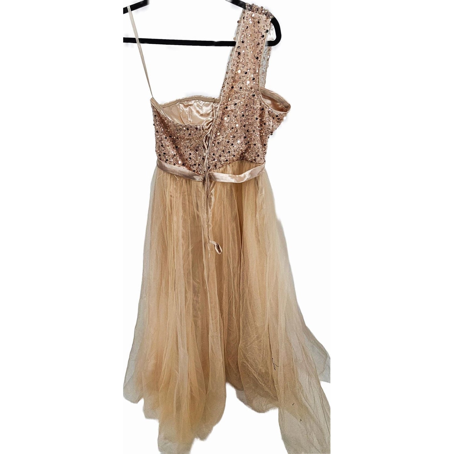 Glamorous One-Shoulder Sequin & Tulle Dress - Party Like a Star!