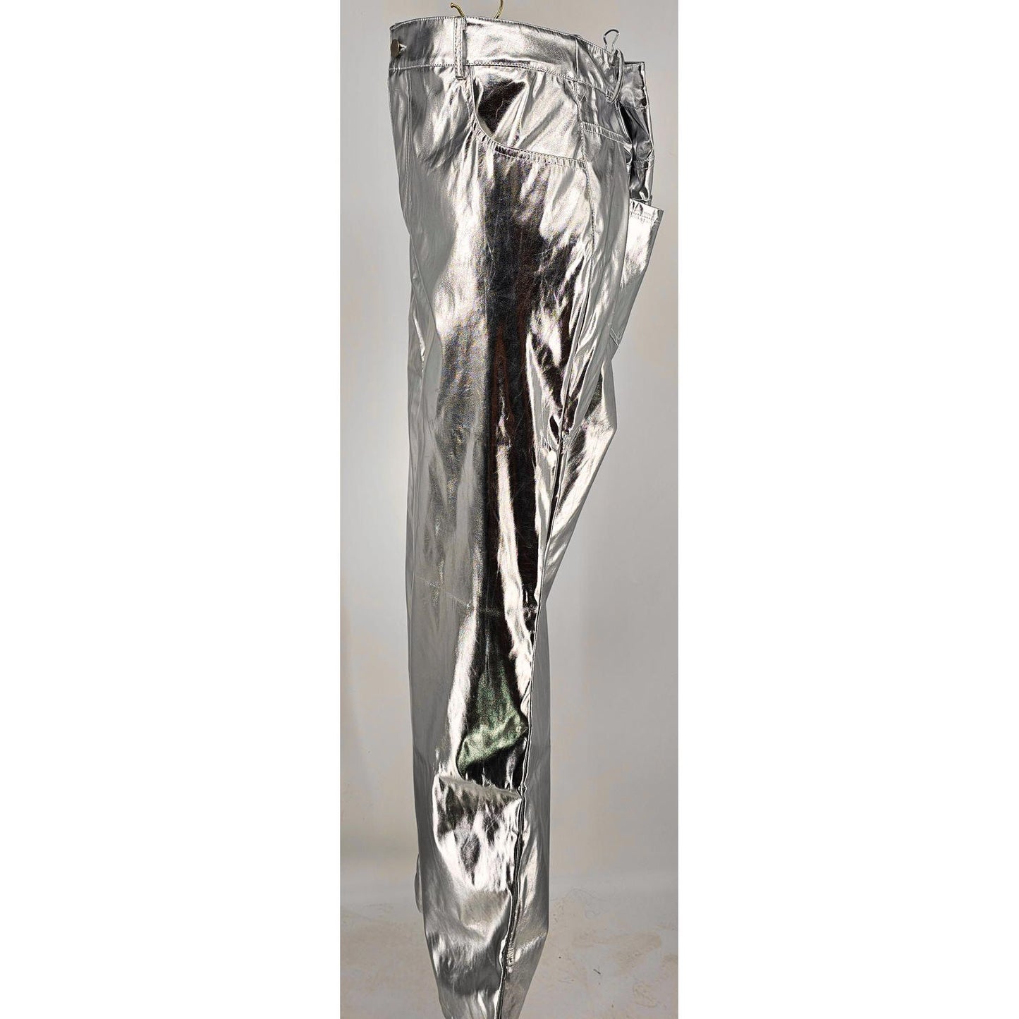 Juicy Couture Silver Metallic Faux Leather Pants - Space Age Chic!/16