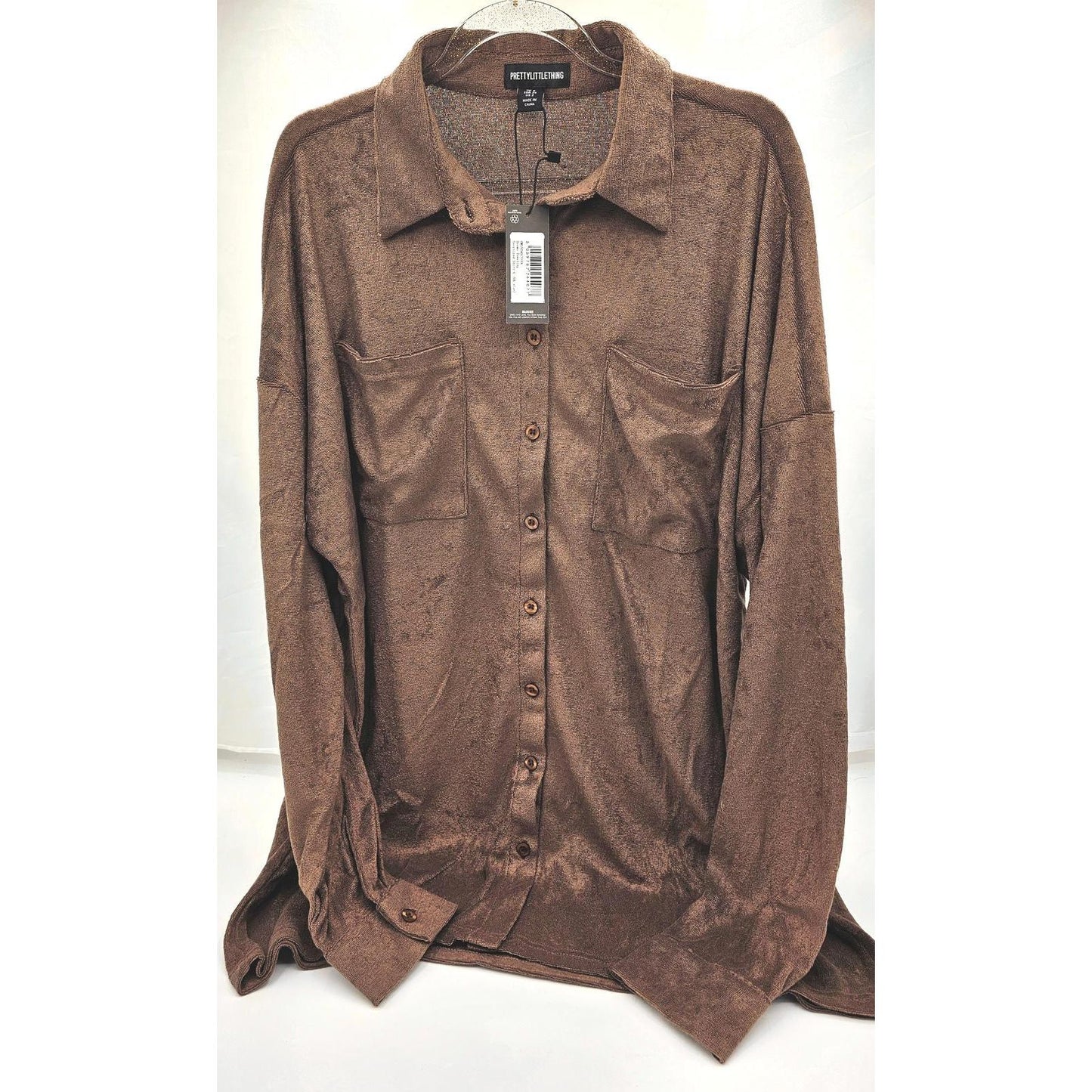 PrettyLittleThing Cozy Oversized Shirt - Your Favorite Snuggle Buddy UK/US4