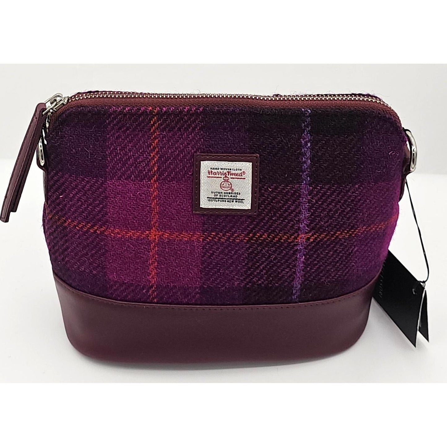 Chic Purple Plaid Harris Tweed Cosmetic Bag