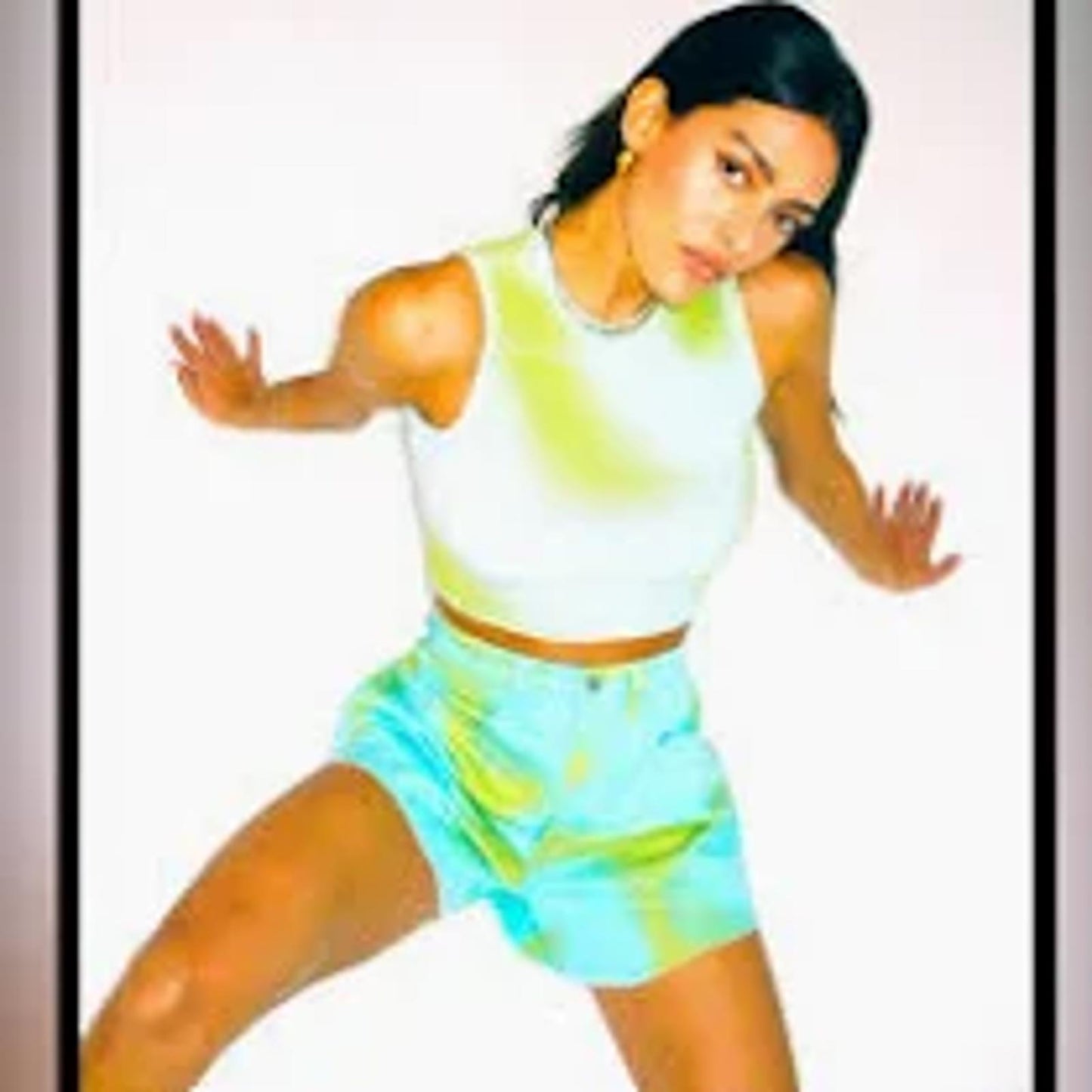 Trendy Tie-Dye High-Waisted Shorts/25