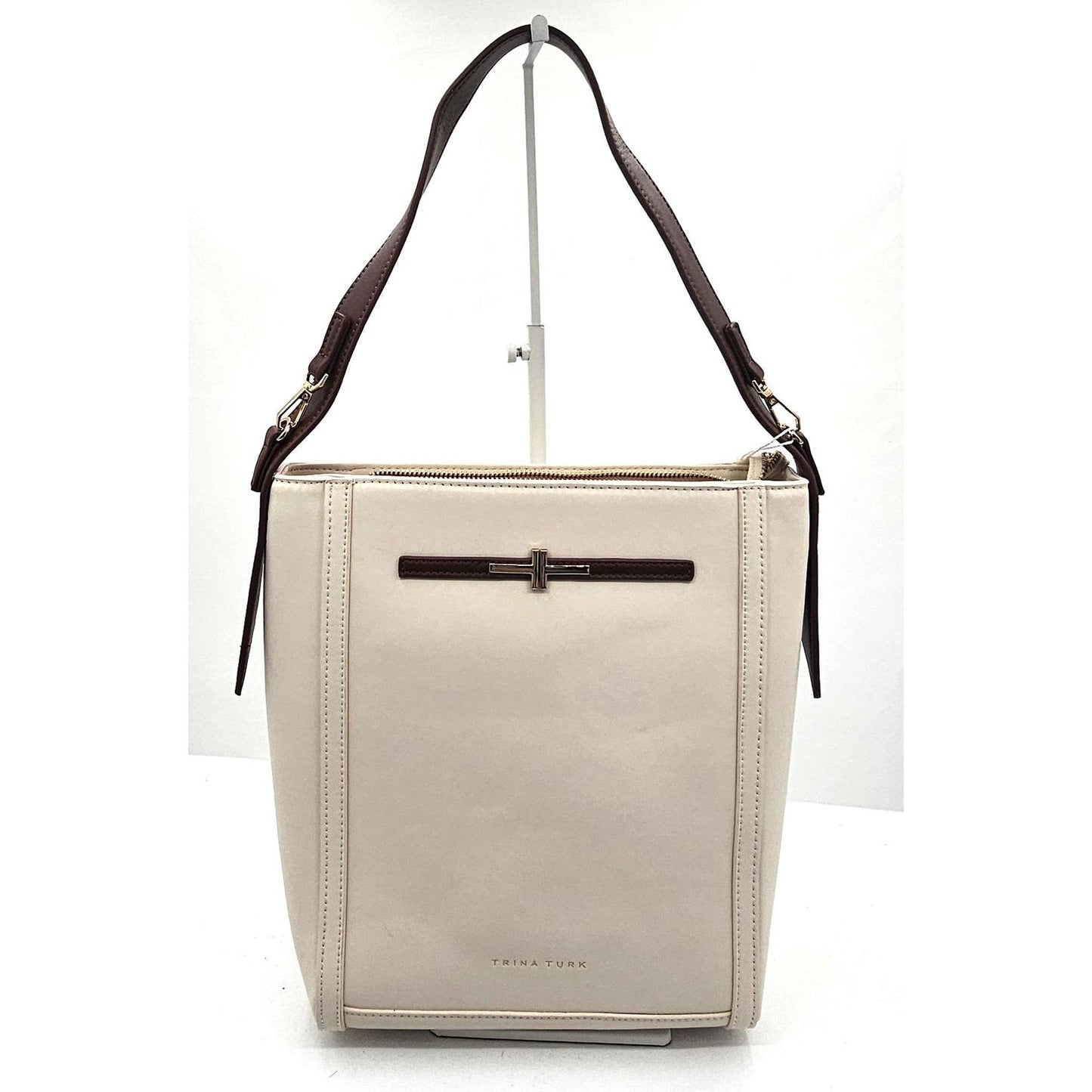 Trina Turk Chic Beige & Brown Shoulder Bag - Your New Favorite Arm Candy!