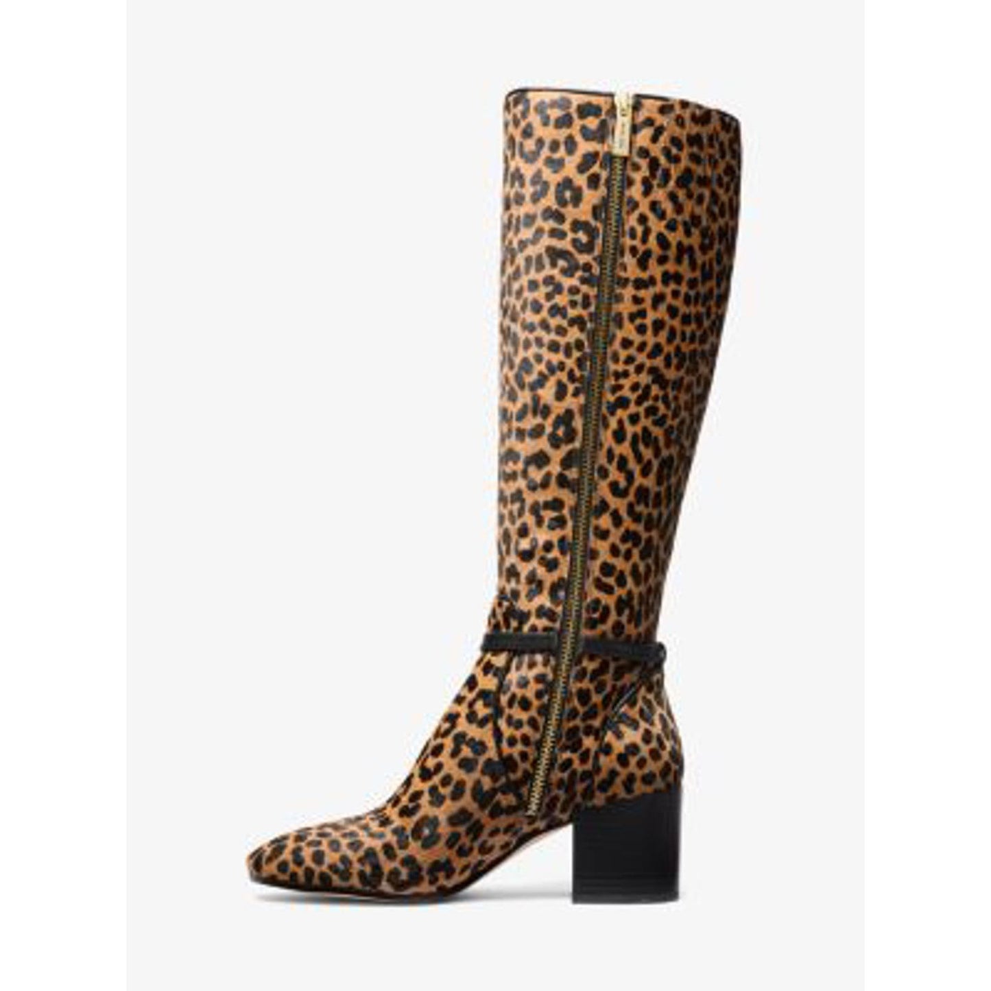 Michael Kors Ella Leopard Print Calf Hair Block Heel Boot/6
