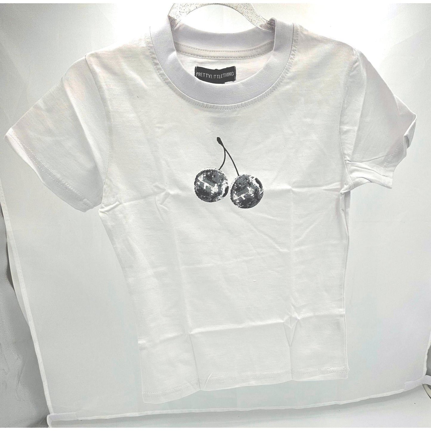 PrettyLittleThing White Cherry Tee - Sweet and Sassy!/10