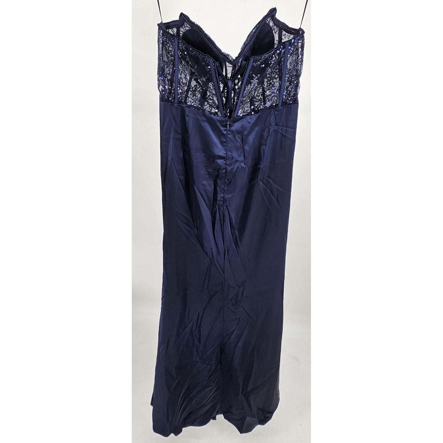 Faeriestyle Sassy Navy Blue Evening Dress with Lace Bustier/XL