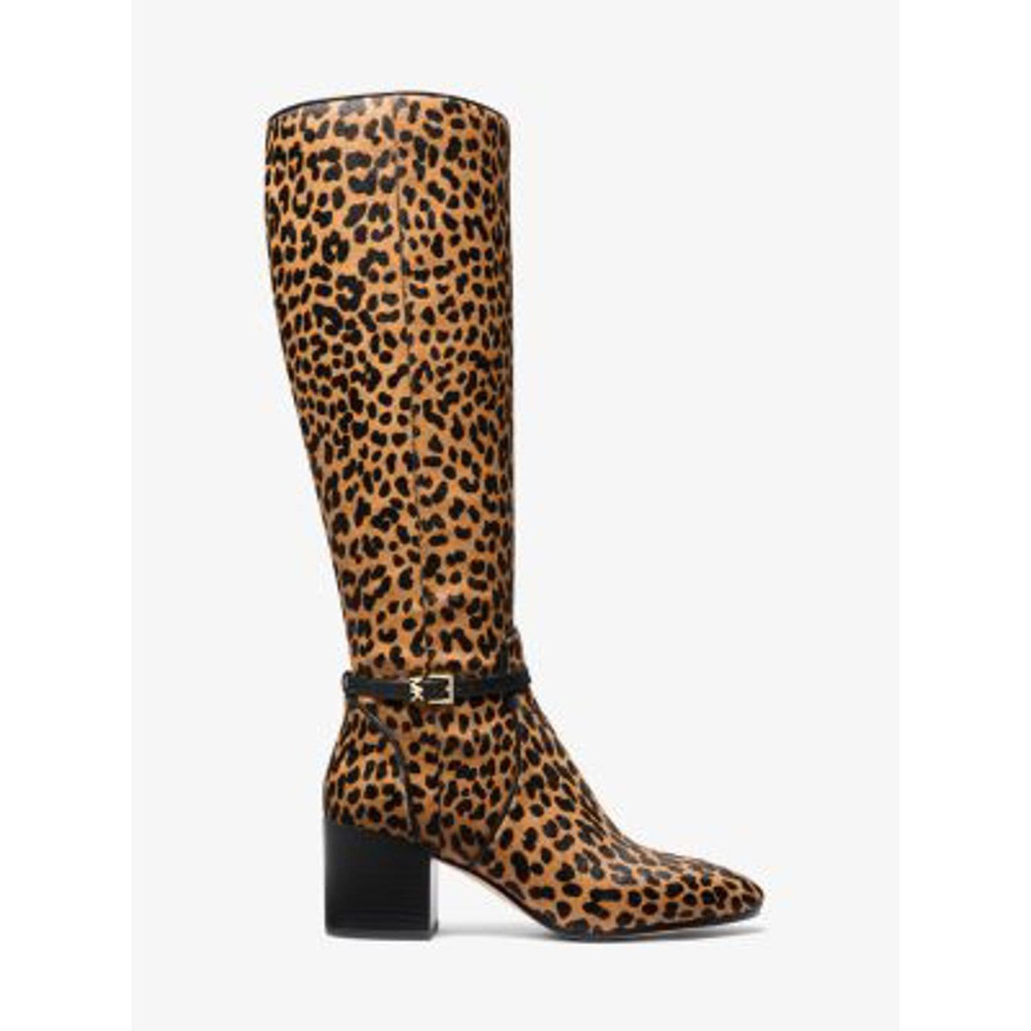Michael Kors Ella Leopard Print Calf Hair Block Heel Boot/8