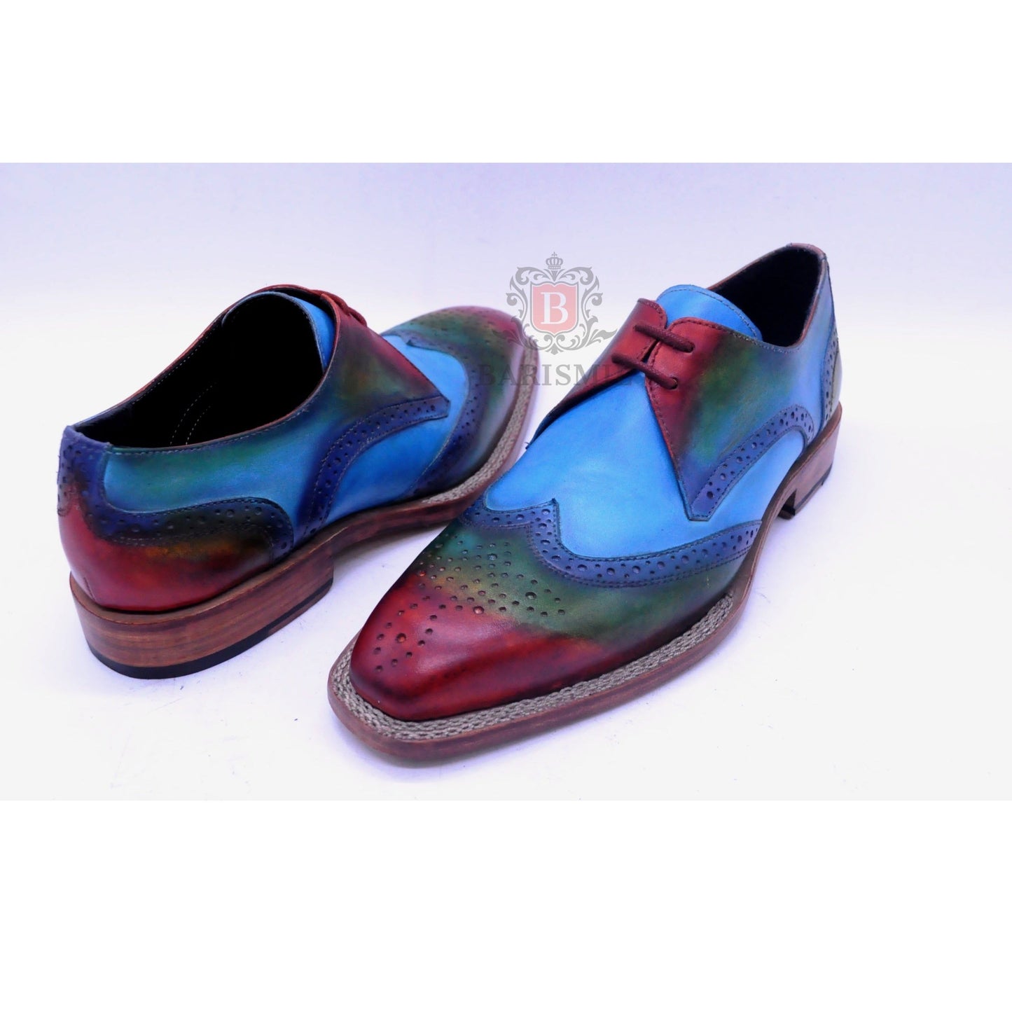 Porto - Blue Derby Shoes-4