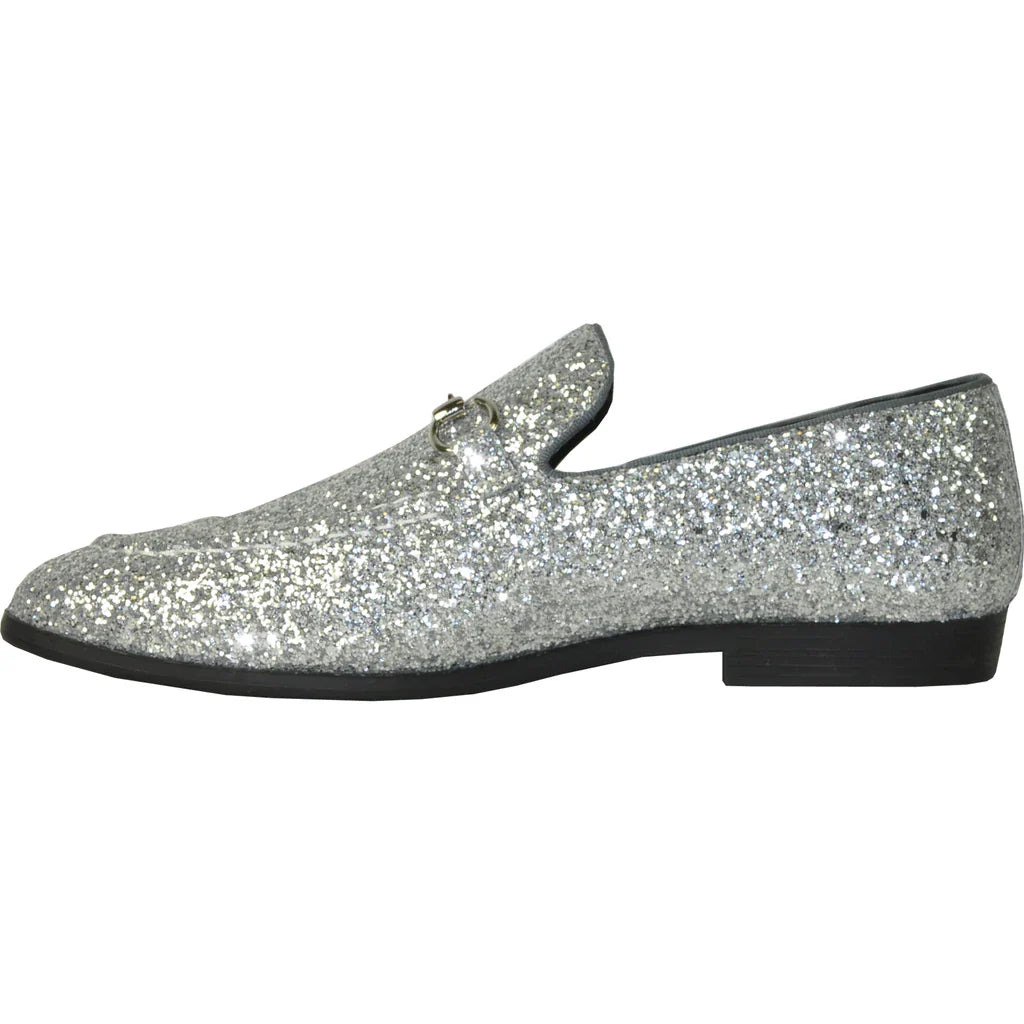 "Bravo 1" Silver Glitter Tuxedo & Prom Shoes-4