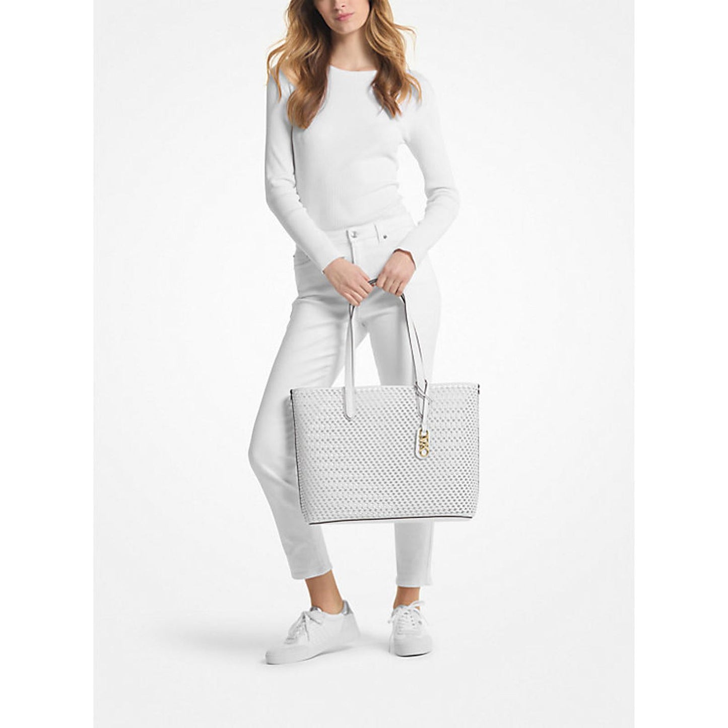 Michael Kors Eliza Extra-Large Hand-Woven Leather Tote Bag