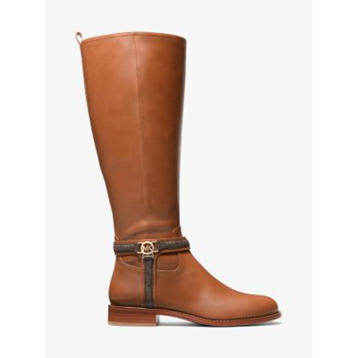 Michael Kors Mindy Leather and Signature Logo Trim Boot/6M