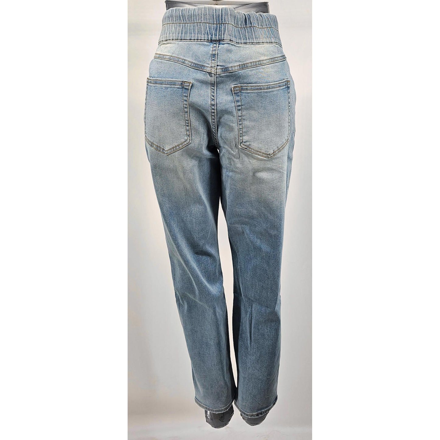 Juicy Couture Wide Leg Denim Jeans Elastic Waist and Drawstring Light Wash/14