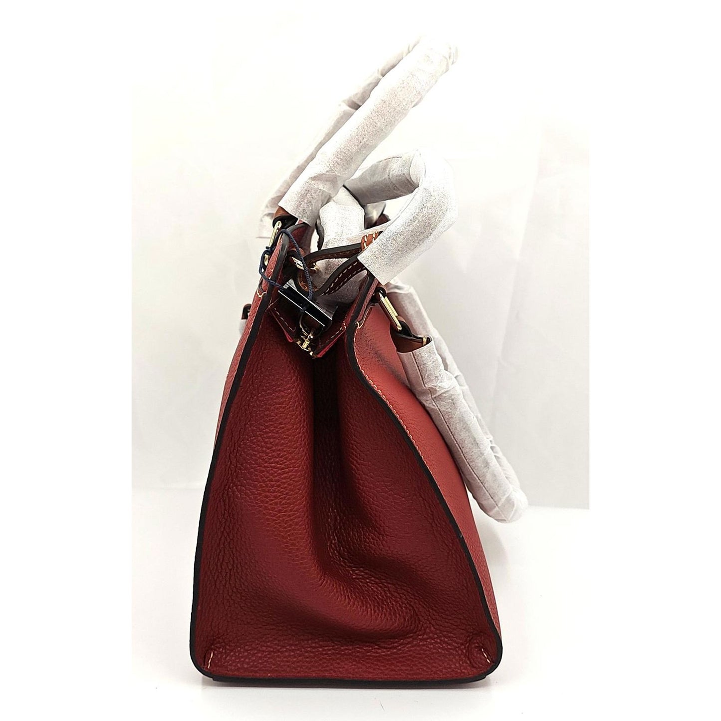 Dooney & Bourke Pebble Grain Leather Satchel - Rust Red Beauty