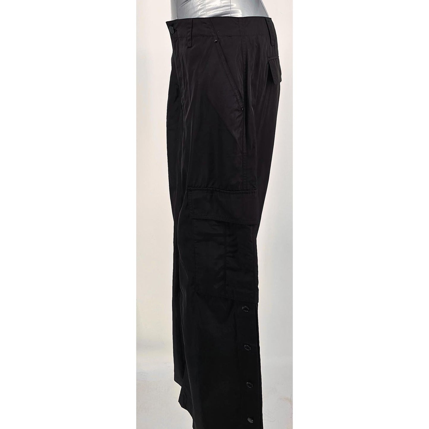 Michael Kors Sleek Black Women's Cargo Parachute Jeans - Utility Meets Style!/2