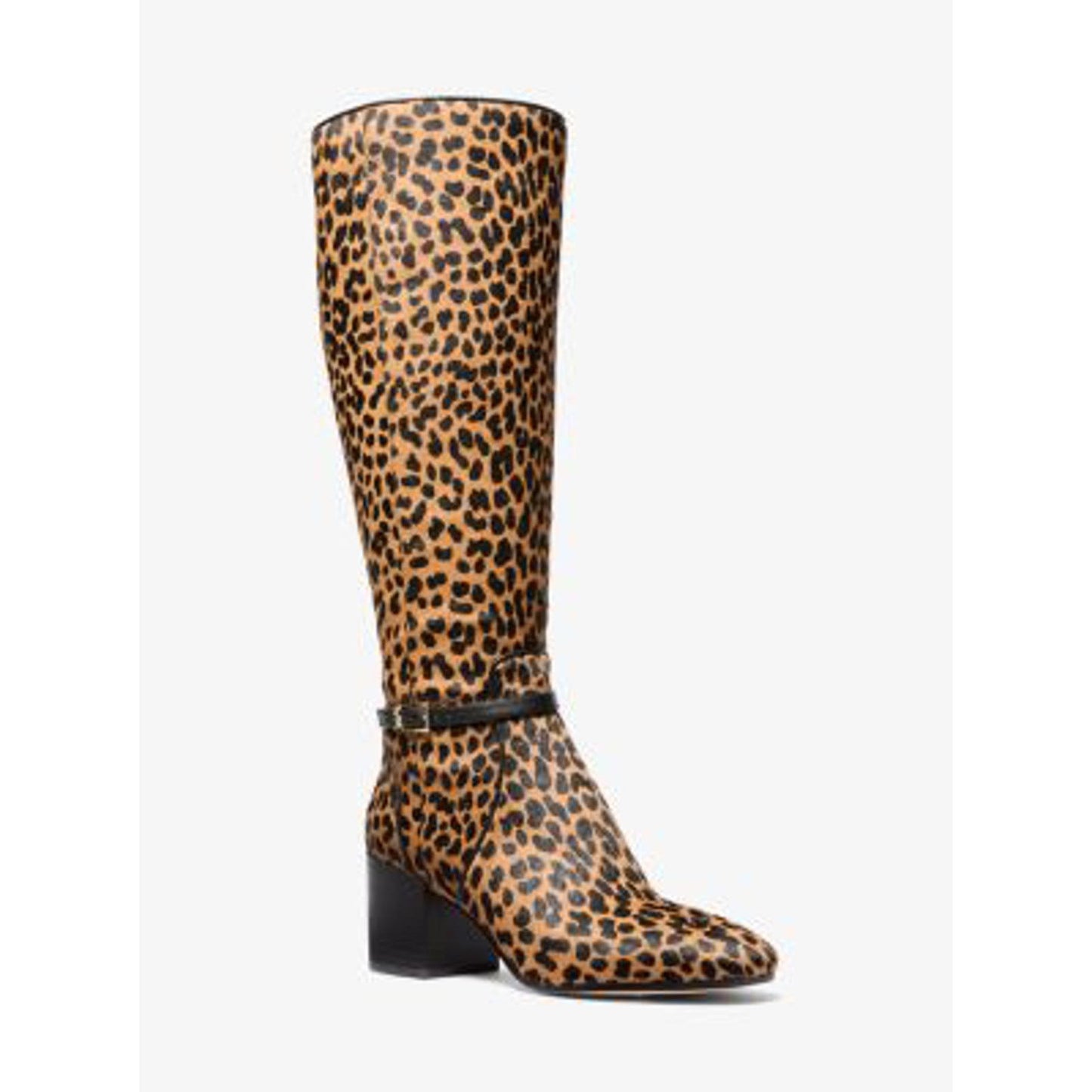 Michael Kors Ella Leopard Print Calf Hair Block Heel Boot/8