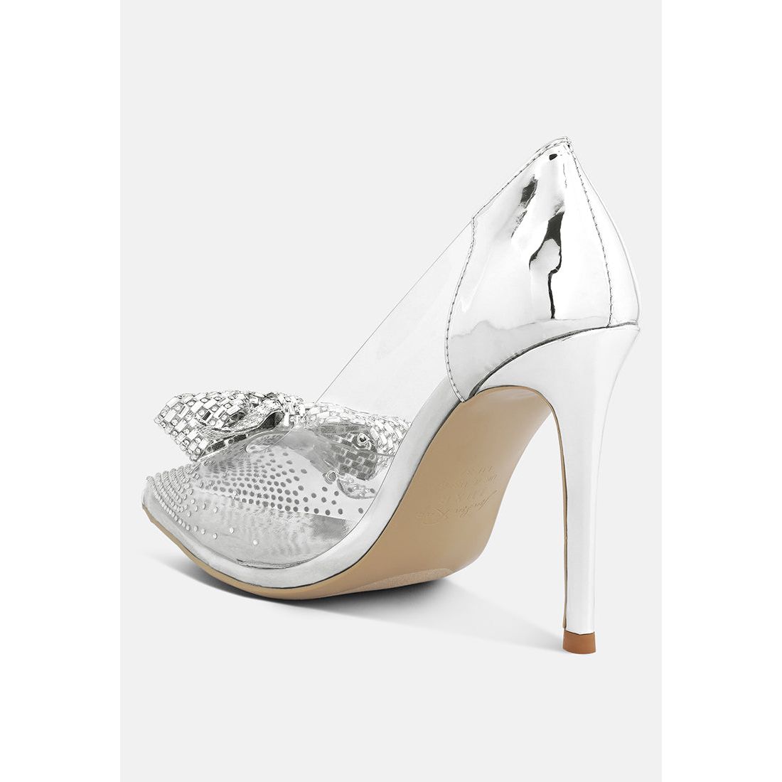 Erika Rhinestones Embellished Clear Pump Shoes-3