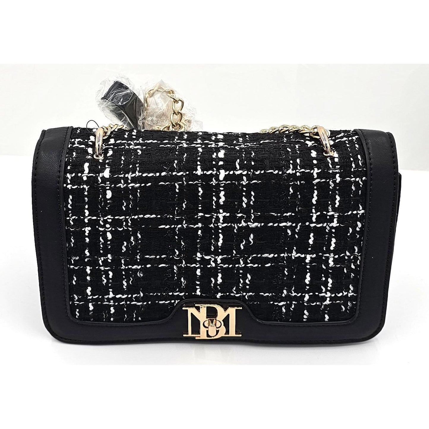 Badgley Mischka Chic Vegan Leather Tweed Shoulder Bag by Badgley Mischka