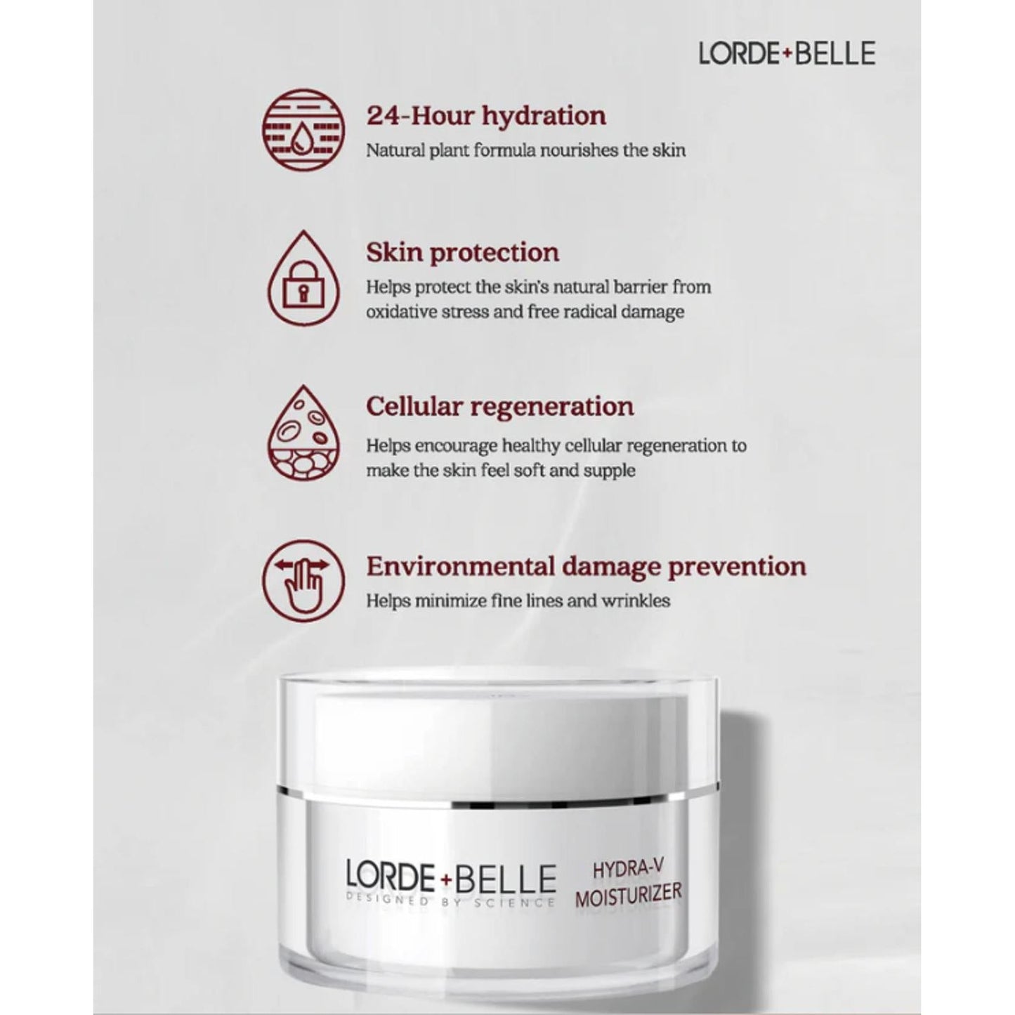Lorde + Belle Hydra-V Moisturizer - 24-Hour Hydration Cream