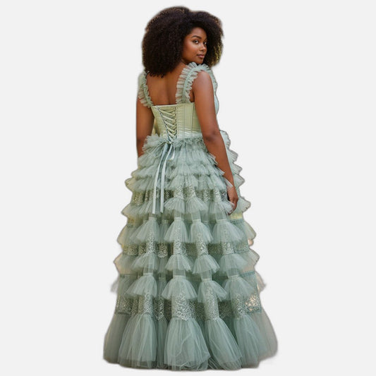 Sequined Party Dress - Mint Fresh Sparkle