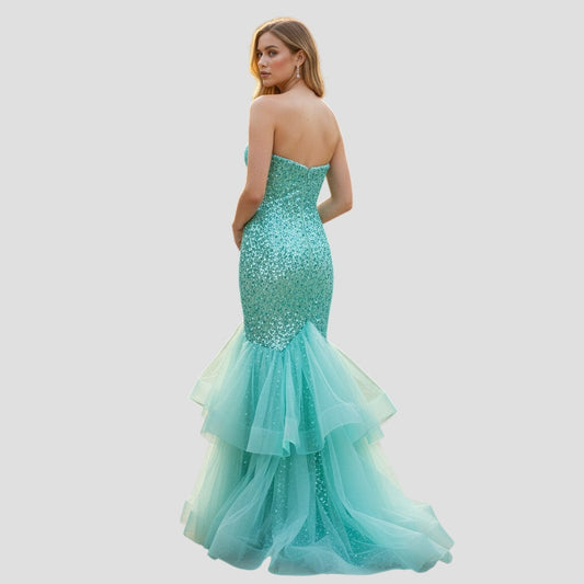 Aqua Dreamy Sparkle Mermaid Dress