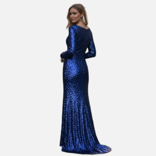 Sequined Party Dress - Ocean Blue Odyssey