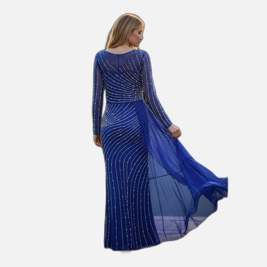 Sequined Party Dress - Royal Blue Brilliance