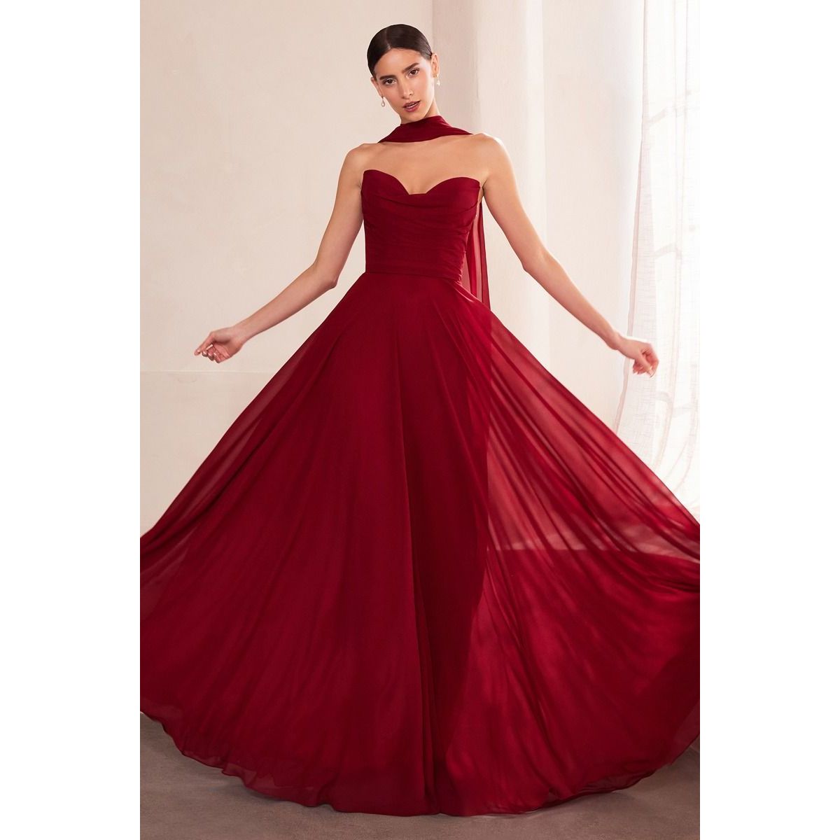 Strapless sweetheart neckline A-line dress-2
