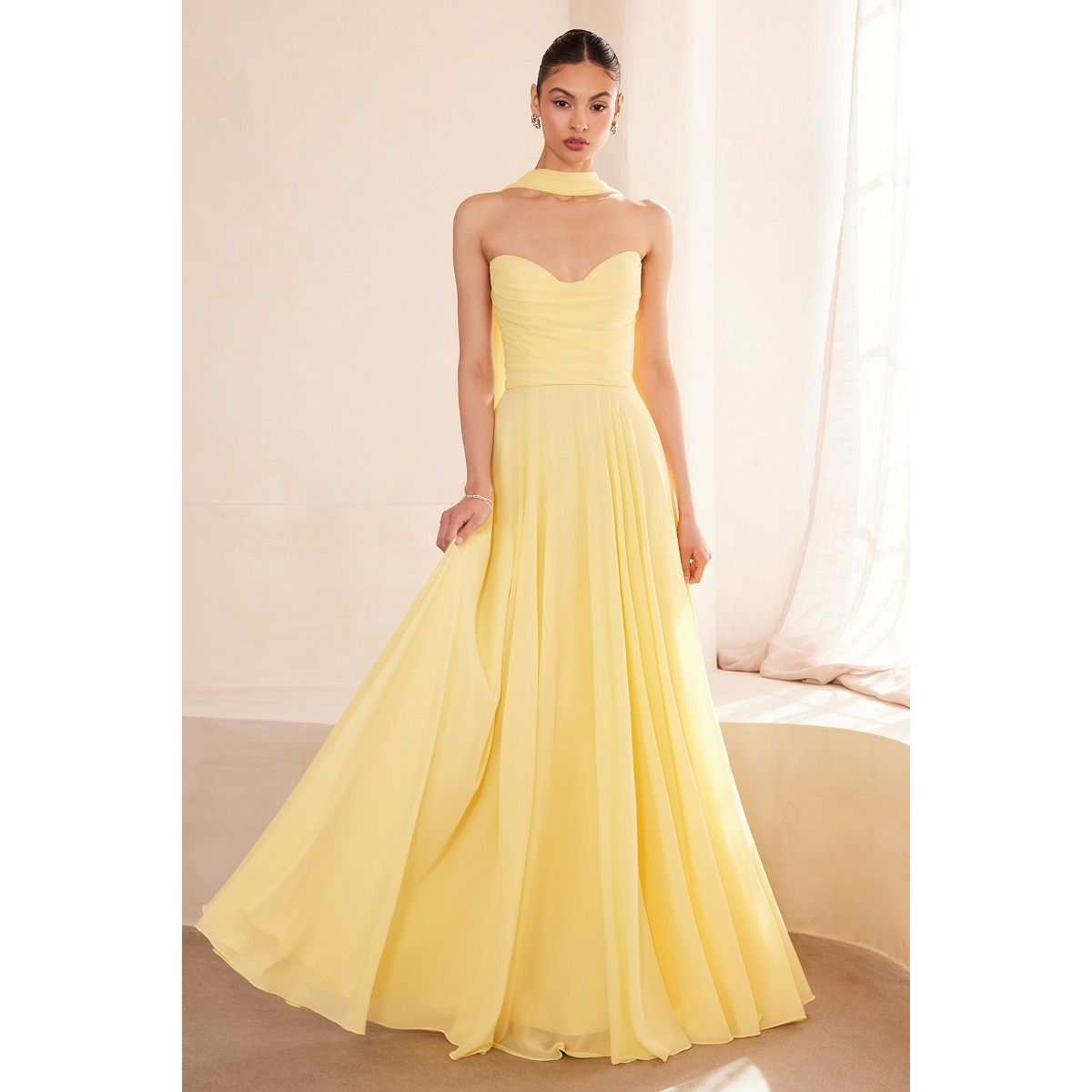 Strapless sweetheart neckline A-line dress-6