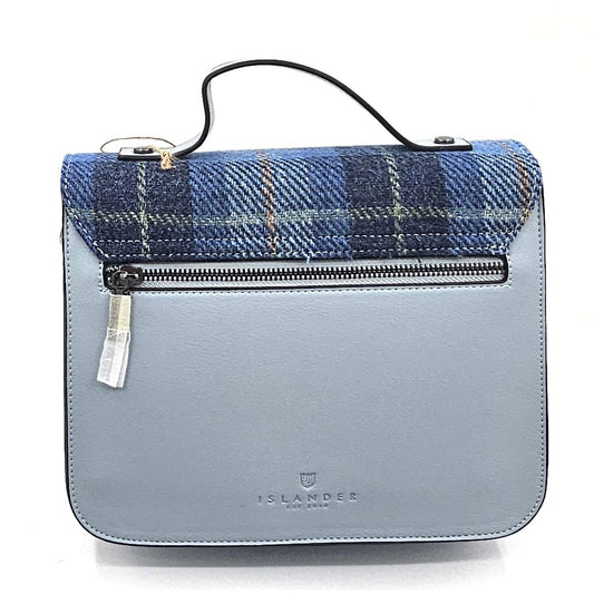 Harris Tweed Chic Blue & Plaid Women's Satchel - Handle Your Style!