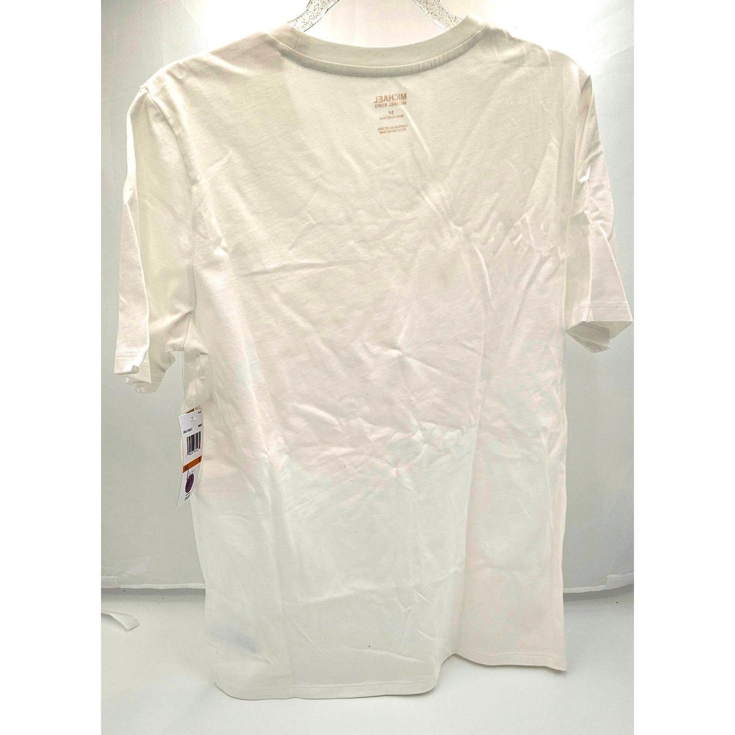 Michael Kors White MK Logo T-Shirt - Classic Comfort with a Bling Twist/M