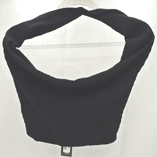 PrettyLittleThing Wide Rib Black Halter Top