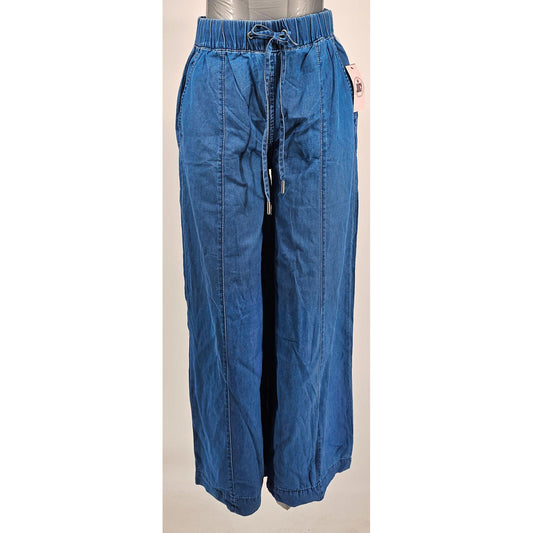 Juicy Couture Wide Leg Denim Jeans Elastic Waist and Drawstring Medium Wash/2