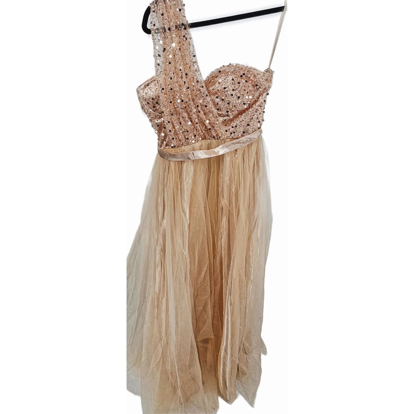 Faeriestyle Glamorous One-Shoulder Sequin & Tulle Dress - Party Like a Star!/L