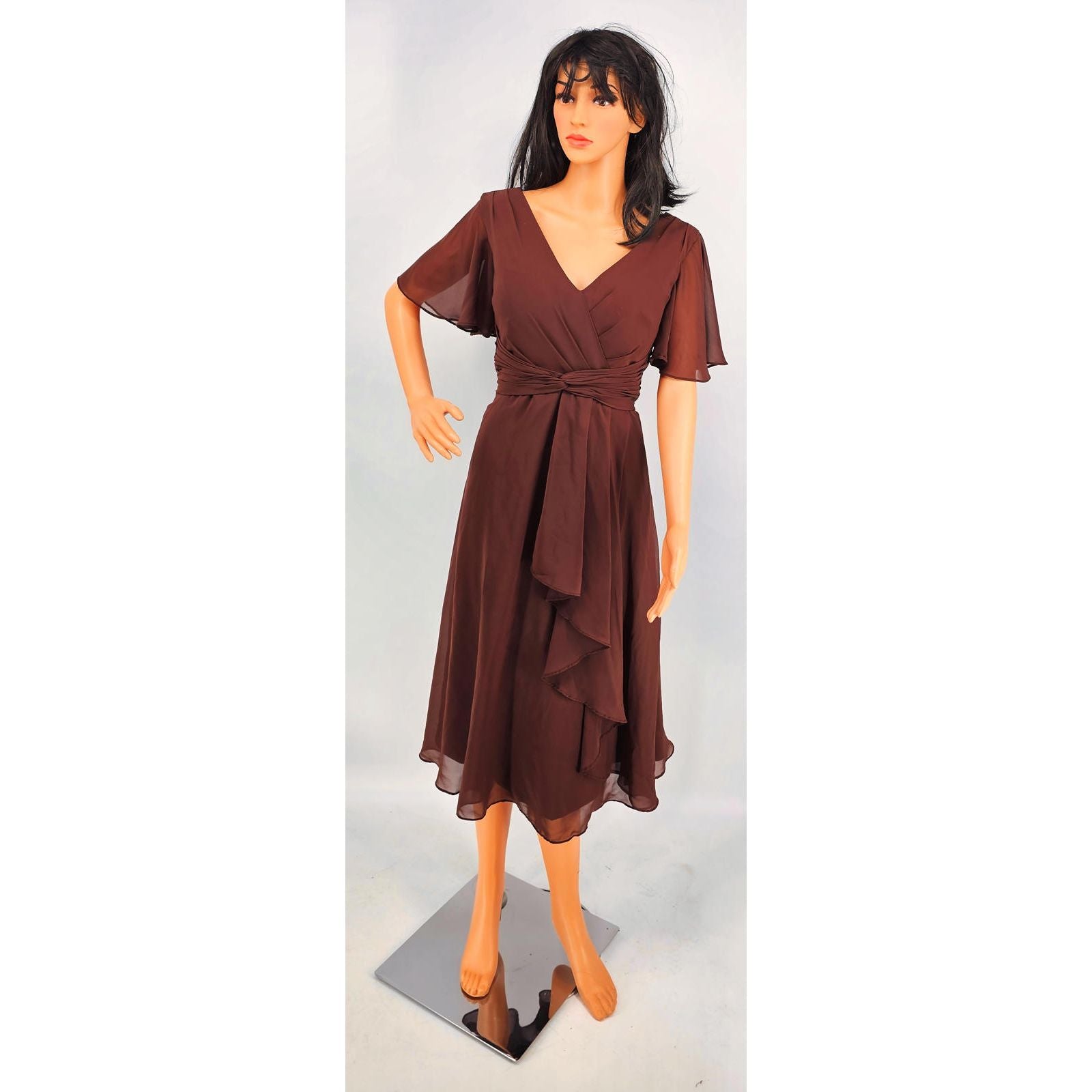 FaeryStyle Sassy Strapless Evening Gown with Slit Brown/14