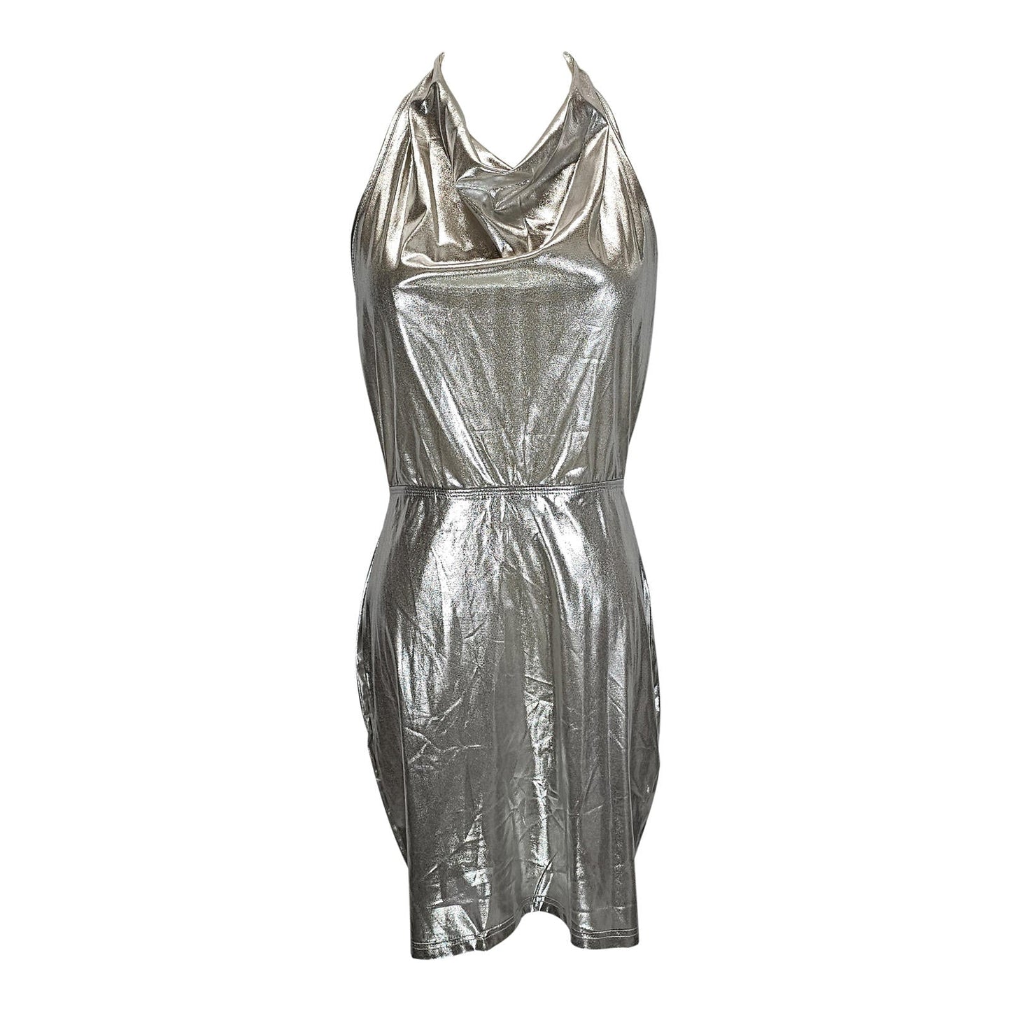 Shein Shiny Silver Mini Dress - The Disco Ball's Best Friend/L