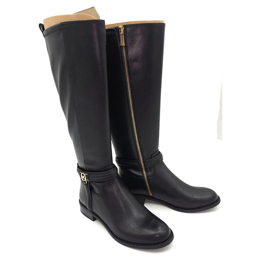 Michael Kors Mindy Leather and Signature Logo Trim Boot/7M