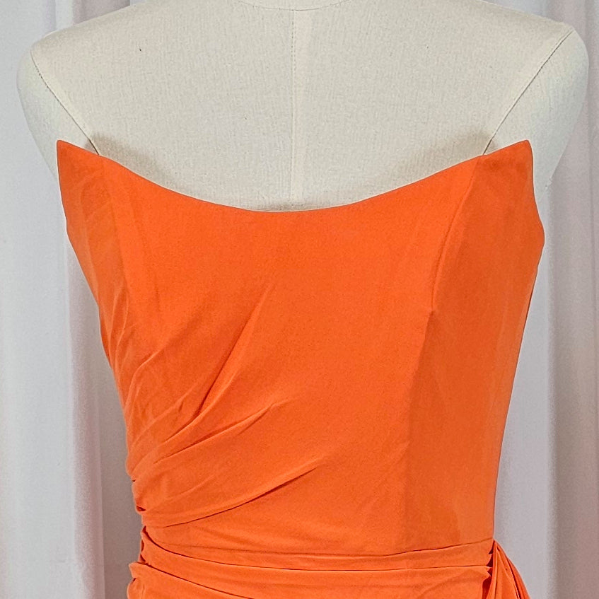 Sunset Sizzle: Dramatic Orange Evening Dress