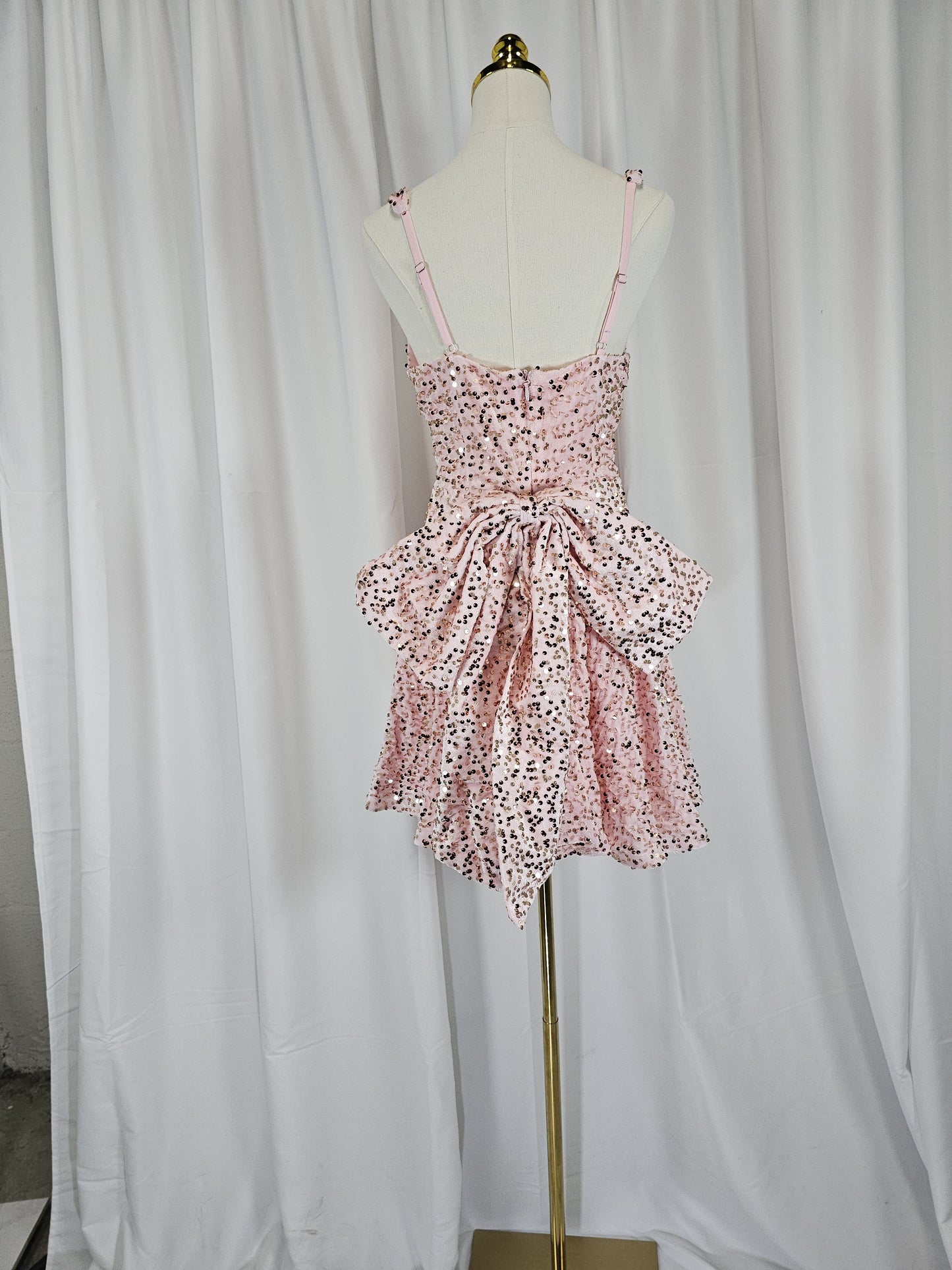 Bubbling Blush Bow-Tie Delight Dress
