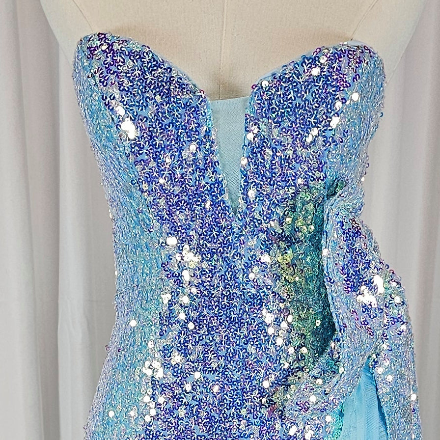 Mermaid Dreams: Sparkling Light Blue Evening Gown