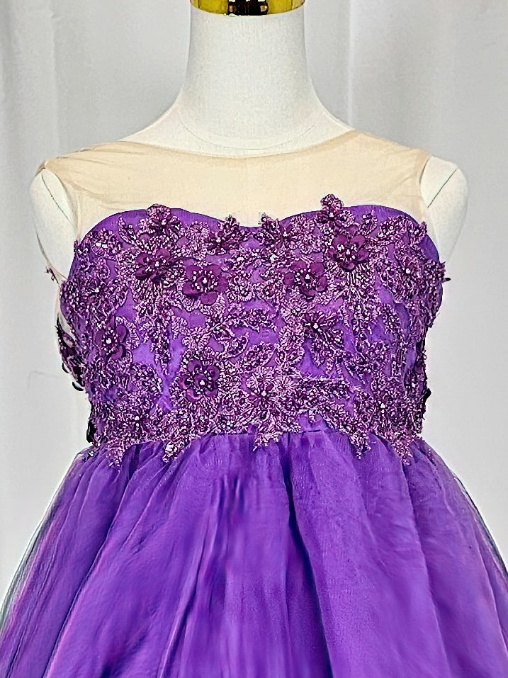 Regal Radiance: Whimsical Purple Gown for Enchanting Occasions