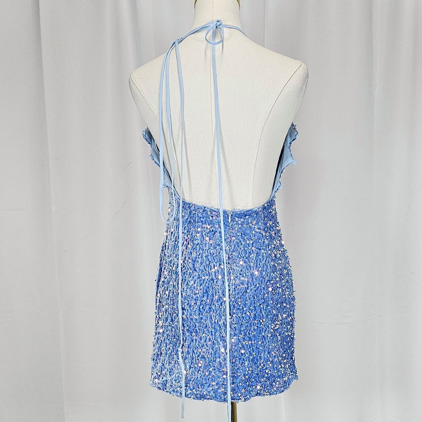 Sparkle & Shine: The Dizzying Blue Sequin Mini Dress