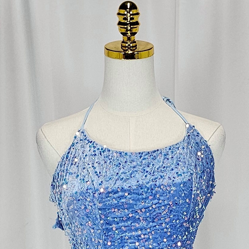 Sparkle & Shine: The Dizzying Blue Sequin Mini Dress