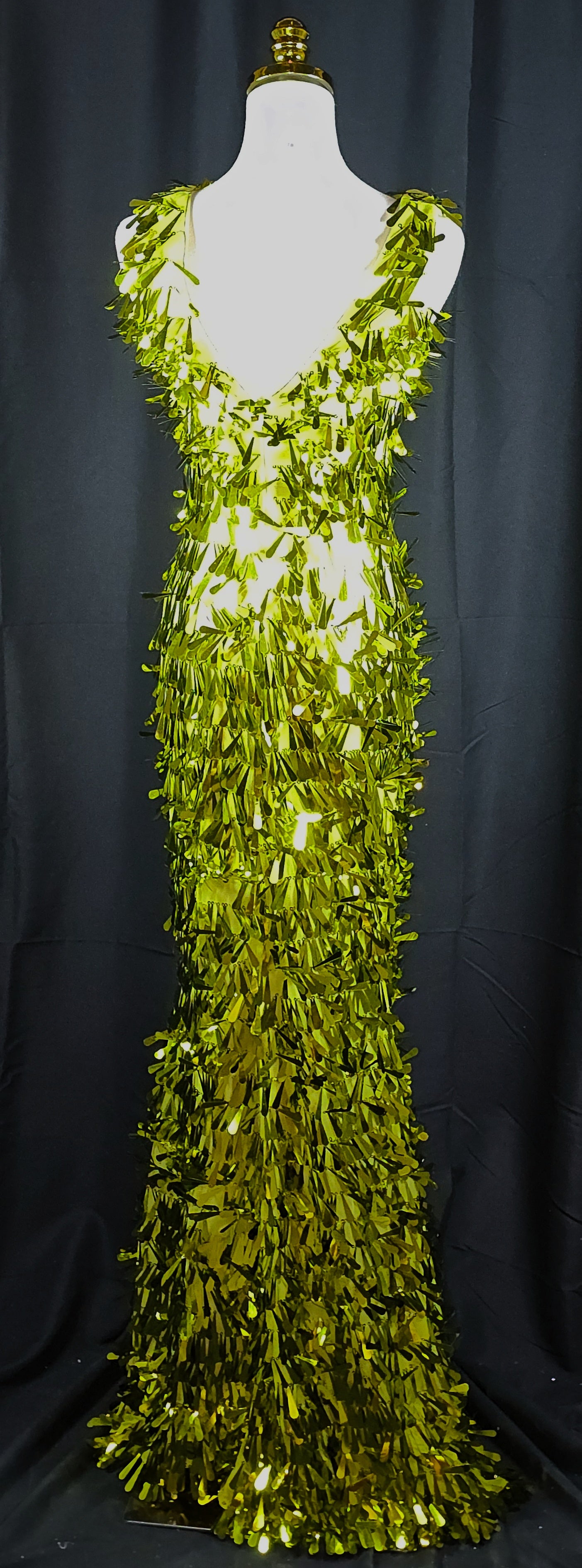 Disco Inferno Glamour Gown: Shine Bright Like a Neon Light