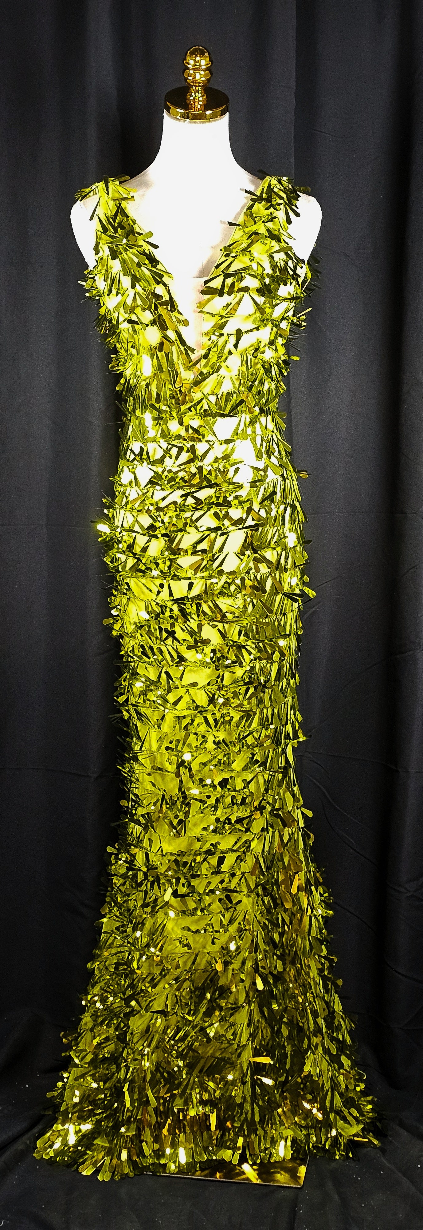Disco Inferno Glamour Gown: Shine Bright Like a Neon Light